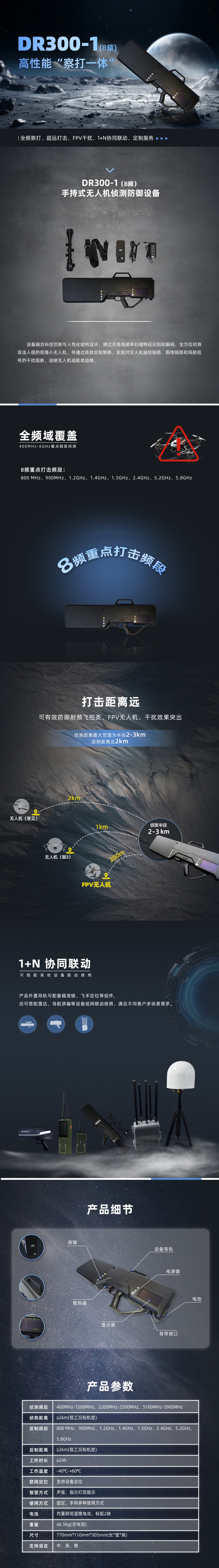 DR300-1（8頻） 無(wú)人機(jī)偵測(cè)防御設(shè)備